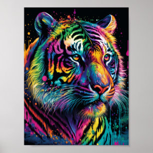 Farbiger Tiger Poster