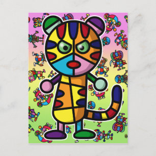 farbiger Tiger Postkarte