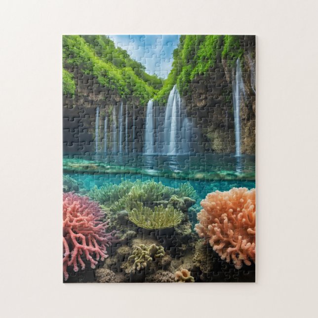 Farbiger tropischer Wasserfall (Vertikal)