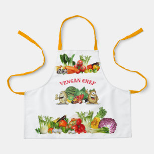 Farbiger Veganer Koch Benutzerdefinierter Text Kin Schürze
