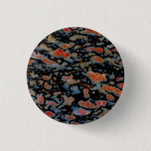 Farbiger versteinerter Dinosaurierknochen Button