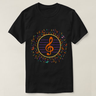 Farbiger Violinschlüssel | Lebendige Musiknoten-Ku T-Shirt