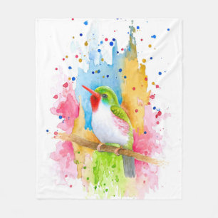 Farbiger Vogel 72 Fleecedecke
