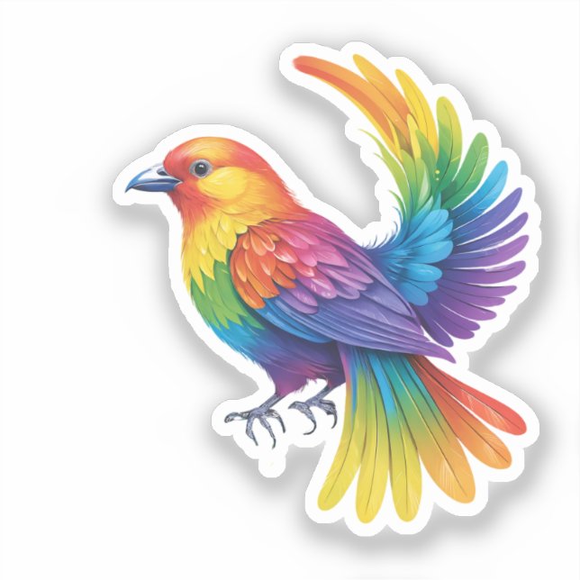 Farbiger Vogel Aufkleber (Vorderseite)
