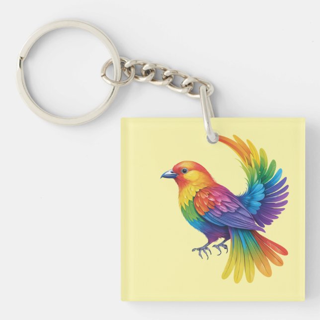 Farbiger Vogel Schlüsselanhänger (Vorderseite)