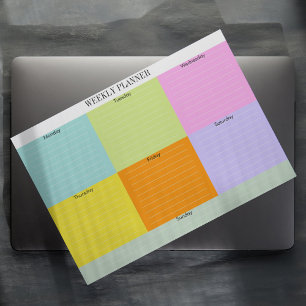 Farbiger Weekly-Planner Editor Farbblock Notizblock