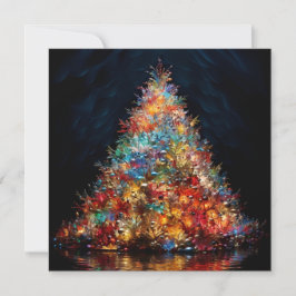 Farbiger Weihnachtsbaum Feiertagskarte