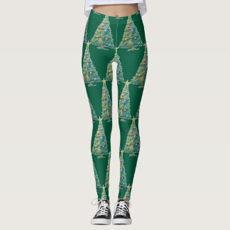 Farbiger Weihnachtsbaum Leggings