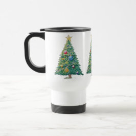 Farbiger Weihnachtsbaum Reisebecher
