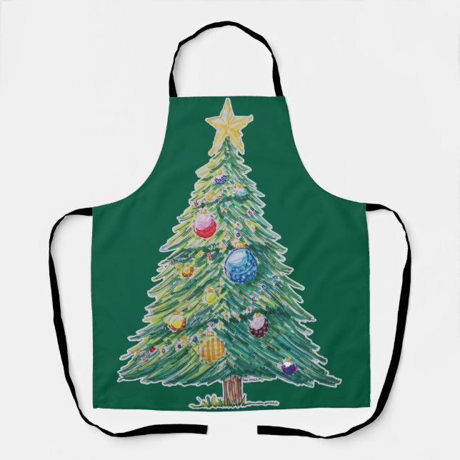 Farbiger Weihnachtsbaum Schürze (Vorderseite)