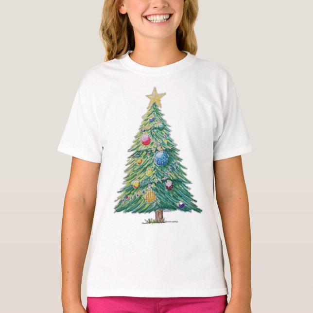 Farbiger Weihnachtsbaum T-Shirt (Vorderseite)