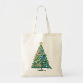 Farbiger Weihnachtsbaum Tragetasche