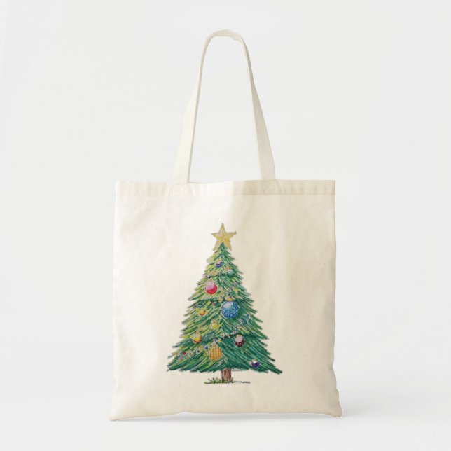 Farbiger Weihnachtsbaum Tragetasche (Vorne)