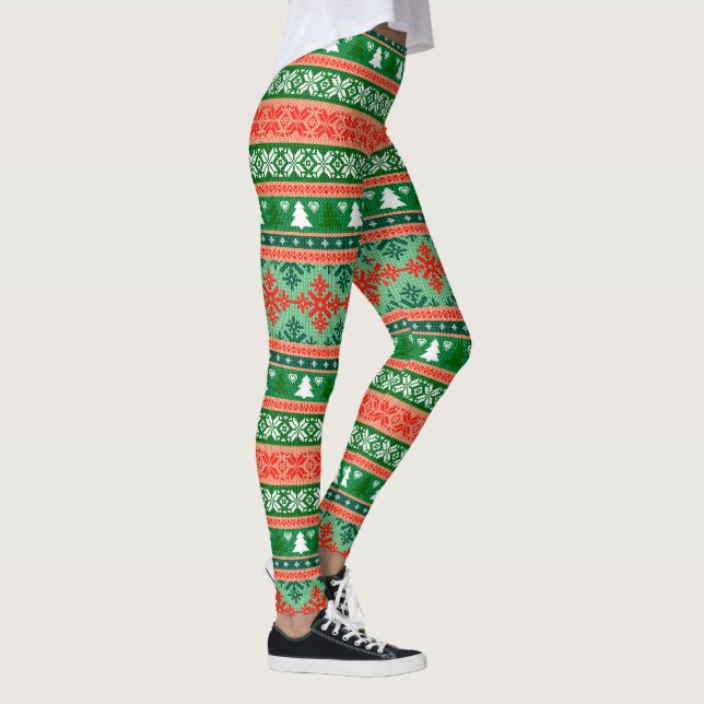 Farbiger WeihnachtsStrick Leggings (Rechts)