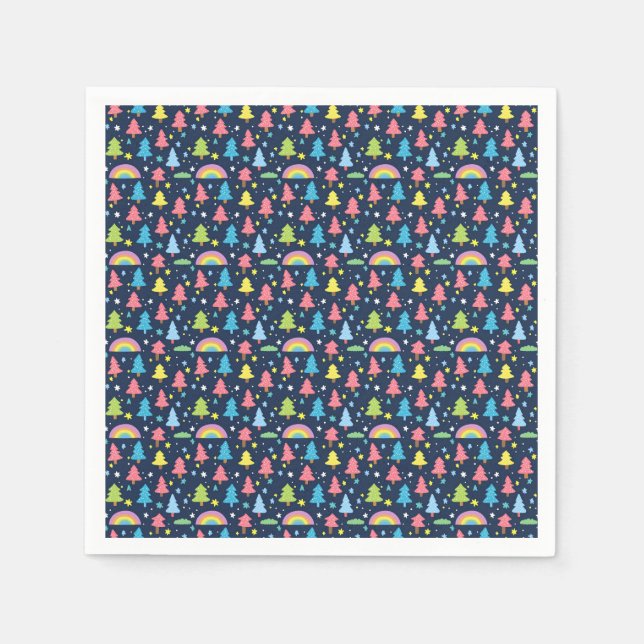 Farbiger Whimsikbaum Serviette (Vorderseite)