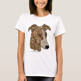 Farbiger Whippet Gekritzel-HundeT - Shirt