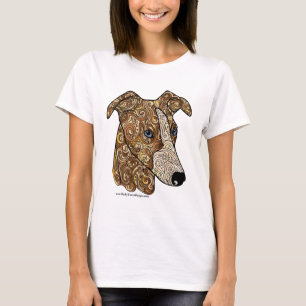 Farbiger Whippet Gekritzel-HundeT - Shirt