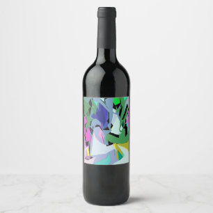 Farbiger Wind Weinetikett
