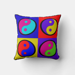 Farbiger Yin Yang Pop Art  Kissen