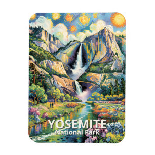 Farbiger Yosemite-Frühlings-Wasserfall-Wanderweg Magnet
