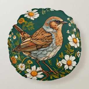Farbiger Zaunkönig-Vogel Elegantes Geschenk mit Na Rundes Kissen