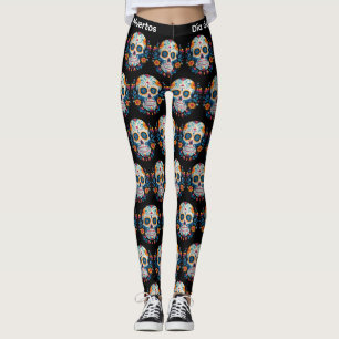 Farbiger Zucker Skull Día de los Muertos Leggings