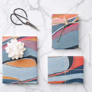 Farbiges Abstrakt Art Wrapping Paper Geschenkpapier Set
