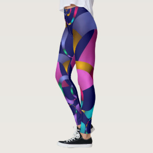 Farbiges Abstrakt geometrisches Muster Leggings