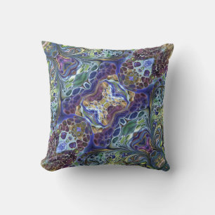 Farbiges abstrakt-Olive-Blue lila-Bordeaux-Gold Kissen