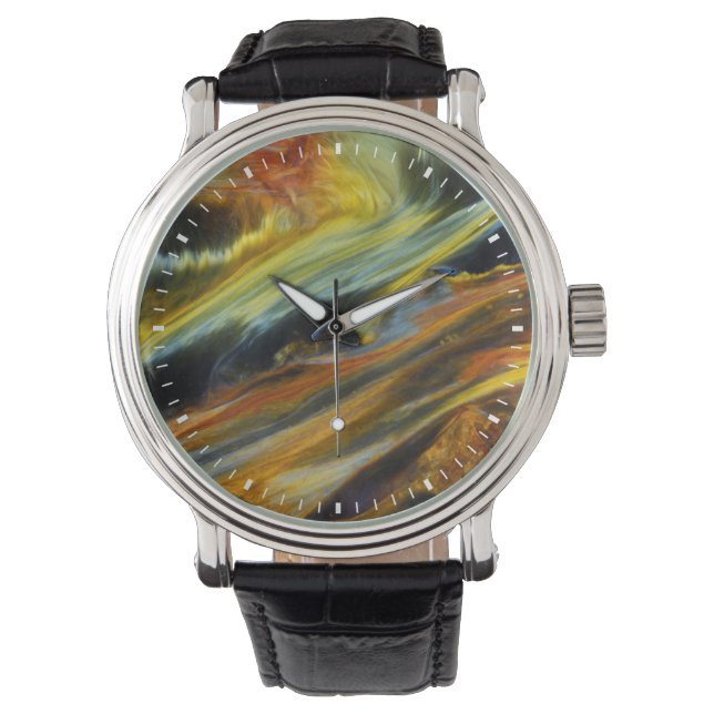 Farbiges abstrakte von Pietersite Armbanduhr (Vorderseite)