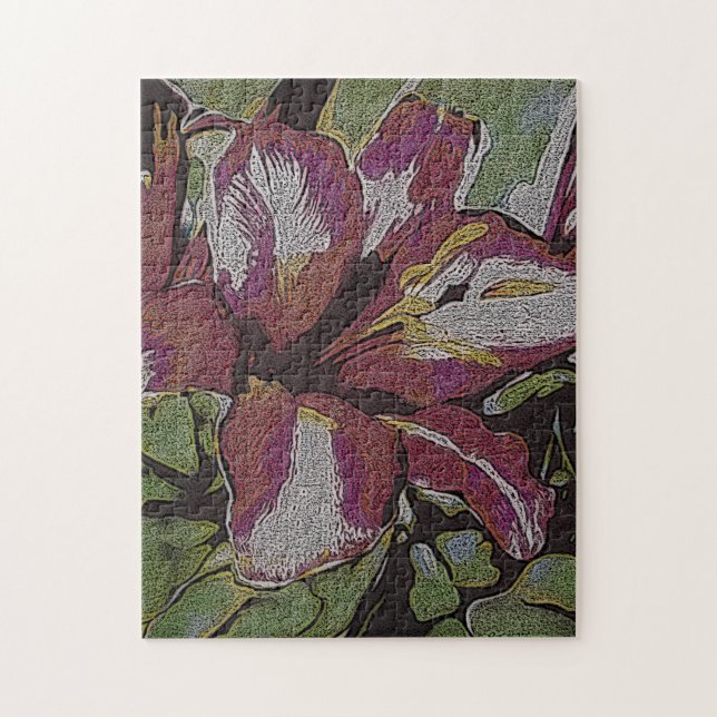 farbiges abstraktes Bild der Blume der Rotlilie (Vertikal)