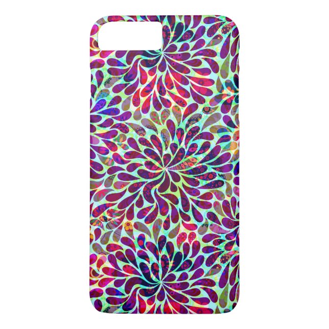 Farbiges Abstraktes Blumendesign Case-Mate iPhone Hülle (Rückseite)
