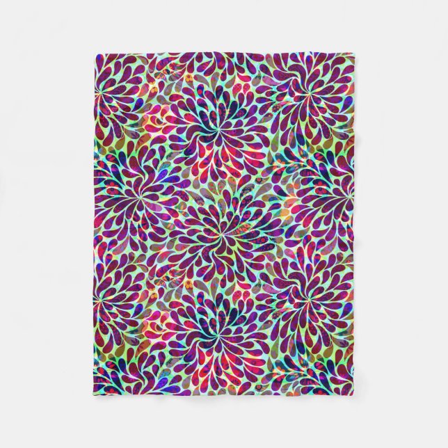 Farbiges Abstraktes Blumendesign Fleecedecke (Vorderseite)