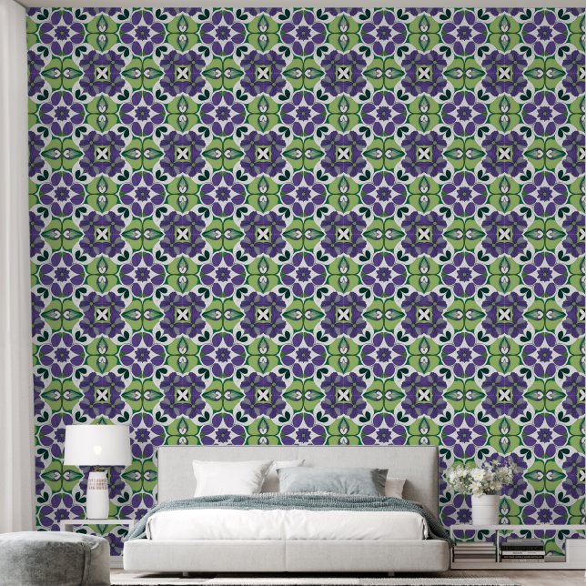 Farbiges Abstraktes Blumendesign Tapete (Schlafzimmer)