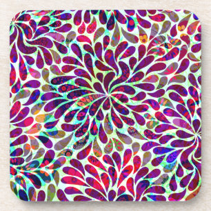 Farbiges Abstraktes Blumendesign Untersetzer