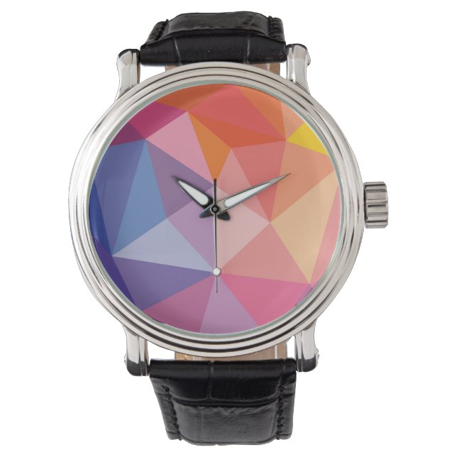 Farbiges Abstraktes Dreieck Armbanduhr (Vorderseite)