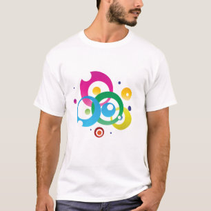Farbiges abstraktes Kreise-Grafik-T-Shirt für Männ T-Shirt