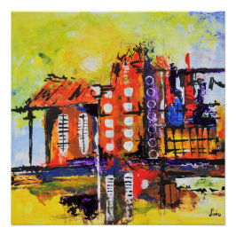 Farbiges Abstraktes Maldesign Poster