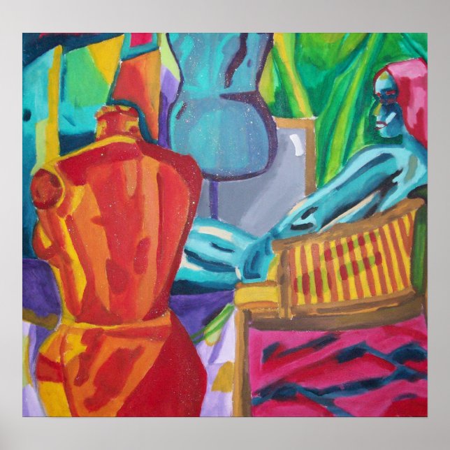 Farbiges Abstraktes Modell Poster (Vorne)