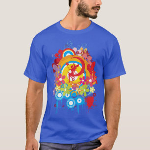 Farbiges Abstraktes Mond Fairy Blumengrafische T-S T-Shirt