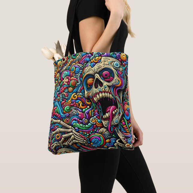 Farbiges Abstraktes Monster Tasche (Von Nahem)