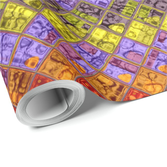 Farbiges Abstraktes Mosaikmuster #4 Geschenkpapier (Rolleneckpunkt)
