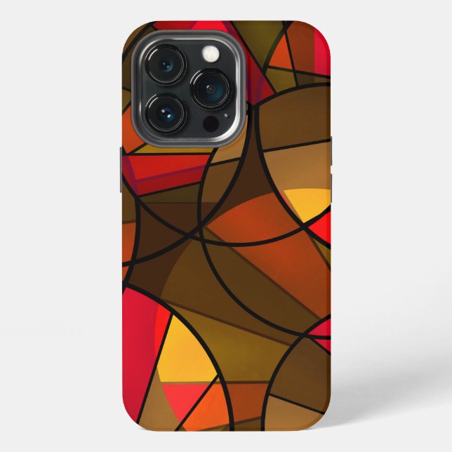 Farbiges abstraktes Muster iPhone 13 Pro Hülle (Hinten)