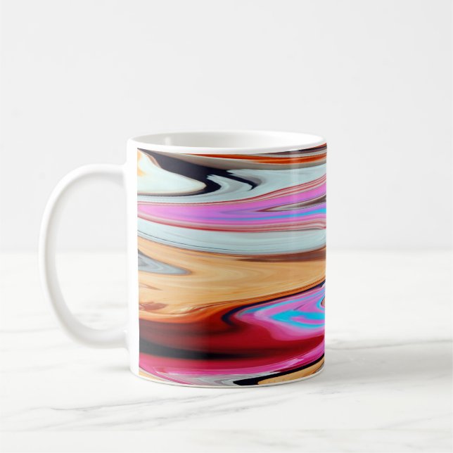 Farbiges abstraktes Muster Kaffeetasse (Links)