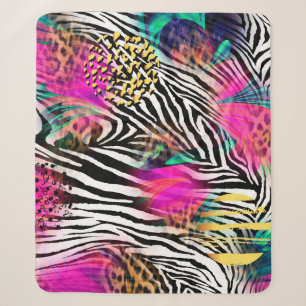 Farbiges abstraktes Muster mit Zebra textureabstra Sherpadecke
