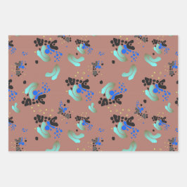 Farbiges Abstraktes Mustervordruckpapier Geschenkpapier Set