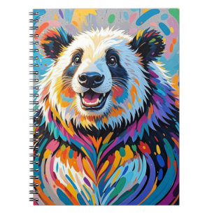 Farbiges abstraktes panda tierisches Design Notizblock