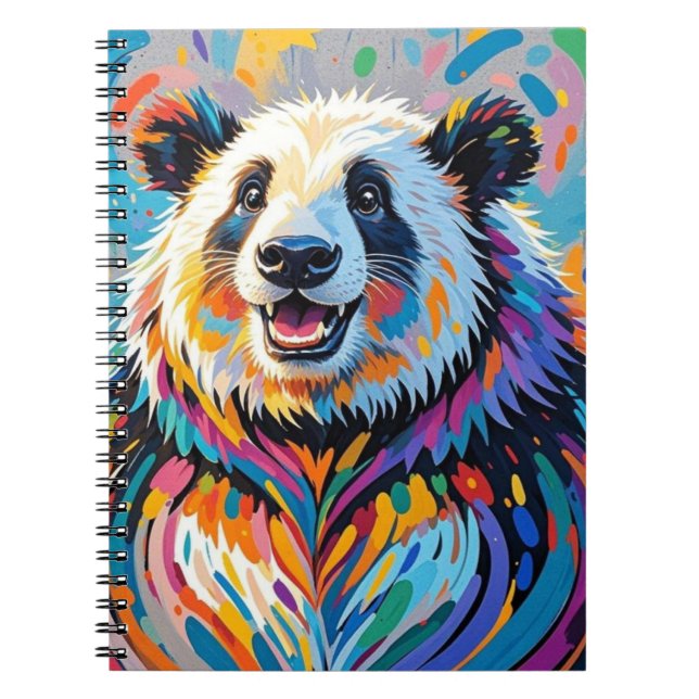 Farbiges abstraktes panda tierisches Design Notizblock (Vorderseite)