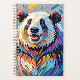 Farbiges abstraktes panda tierisches Design Planer