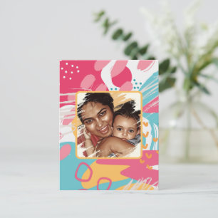 Farbiges Abstraktes Personalisiertes Foto Postkarte